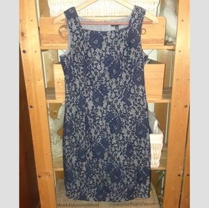 Etcetera Lace and Gingham Boat neckline dress